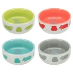 Trixie Small Animal Ceramic Food or Water Bowl 250ml Guinea Pig Motif Pattern