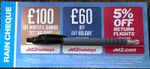 Jet2 Rain Cheque £100 Off Voucher Winter & Summer 2027 £60 Any Hol 5% Flight