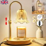 Candle Warmer Lamp with 2 Bulbs, Timer and Dimmer, Adjustable Height Decor Gifts