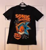 8-9Y Sonic the Hedgehog Boys Black Halloween Graphic Print T-Shirt worn once
