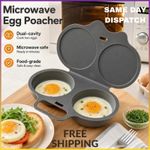 Microwave Egg Poacher Kitchen Steam Maker Cooker 2 Eggs Poach Breakfast Kitchen.