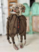 OOAK Handmade Clay Art Doll – Posable Fantasy Creature Figurine alien doll