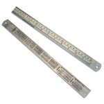 Stainless Steel Ruler 12" 300mm Rule - Dual Markings - Conversion Table On Rear