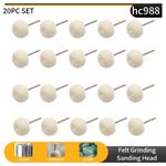 25mm 20PCS/Set Dremel Polishing Buffing Wool Cotton Wheel Drill Rotary Accessory