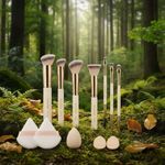 MAANGE 12PCS Face Makeup Brush Set Foundation, Concealer, Soft Bristles, APRICOT