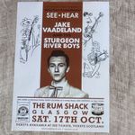 JAKE VAADELAND + THE STURGEON RIVER BOYS Concert poster - Glasgow oct.2026 Gig.