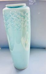Arita Ware Kazan Kiln Light Blue Openwork Ceramic Vase