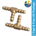 2x PLS Gas Pipe T Piece 3 Way LPG Hose Brass Connector Splitter 8mm BBQ -6245200