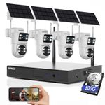 Solar Camera Wireless Security System Dual Lens 10CH NVR+500G HDD 2-Way Audio