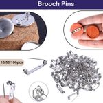 Brooch Fasteners Clips Silver Safety Pin Jewellery Badges Crafts Pack 10-100Pcs
