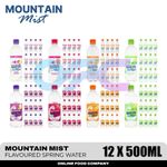 Mountain Mist Flavoured Sparkling water 12 x 500ml (Cases 4 Variety bundle)