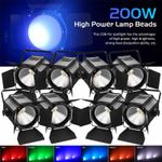 Par Light RGBWA+UV COB 200W Spotlights w/Barn Door DJ Disco Stage Lighting DMX