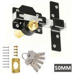 50/70mm Double Sides Long Throw Gate Lock with 5 Keys for Garden Gate Locking