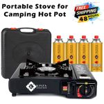 Butane Gas Portable Stove Cooker Outdoor Camping Single Burner With Carry Case
