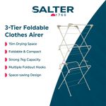 Salter 3-Tier Clothes Airer 15m Drying Rack Strong Foldable Laundry Warm Harmony