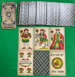 Old 1929 Antique Spanish Suited * A TODOS ALUMBRA * Playing Cards + Part Wrapper