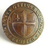 RARE c1890 ANTIQUE THE CITY OFFICES COMPANY LIMITED LONDON BRASS BUTTON 28mm
