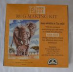 Rare OOP New & Sealed DMC Born Free Foundation Elephants Latch Hook Rug Kit