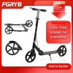 Foldable Commuter Scooter Adjustable Handle Rear Brake Suspension Kids & Adults