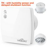 Silent Bathroom Extractor Fan 100mm with Backflow Flap Timer Humidity Sensor