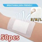 50Pcs Large Nonwoven Wound Dressings – Hypoallergenic First Aid Plasters 6x7cm
