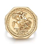 Men 9ct Gold Filled St George Dragon Slayer Sovereign Ring Multi Sizes