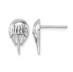Real 925 Sterling Silver Polished 14x8mm Horseshoe Crab Post Earrings Good Luck