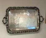 Large, Heavy Antique Victorian Silver Plated Butler's Tray - 6.35kg - 74 x 46cm