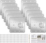 4-12PC Cabinet Hinge Repair Kit Stainless Steel Plate for Kitchen Wood Furniture