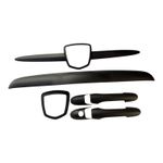 Fits Abarth Handles Whiskers Boot Handle Rear Badge Full Matt Black 500,595 