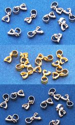 20 x Pinch Bails for Crystal 10mm Heart / Small Crystal Pendants -  UK Seller