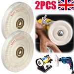 2Pcs 80 Layer 6 inch Polishing Mop Buffing Wheel For Drill Bench Grinder Cotton