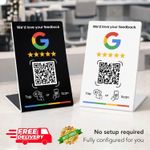 Google Review NFC & QR Code Stand | Tap or Scan 5-Star Reviews | ⭐ Free Delivery