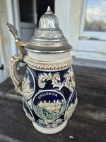 Vintage German Ceramic Lidded Beer Stein