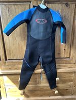 TWF International Ltd Kids Full Length Wetsuit Back Zip Black/Blue Size K4