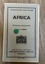 Vintage Map Of Africa Bartholomew's 1960 Cloth Map In Immaculate Condition