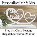 Personalised Mr & Mrs Top Table Sign & Date Mr and Mrs Wedding Decoration Gift 
