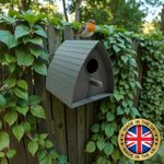 Small bird garden nesting box with modern design suitable for robins, finches