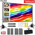 120" Projector Screen Tripod Stand Portable Home Outdoor Windproof Movie 16:9 4K