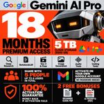 Google Gemini AI Pro 18 Month 5TB - AI Image & Video Generation + 2 Free Gifts