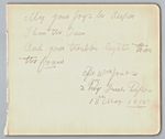 Hospital Autograph Page: Pte. W. Jones, 2nd Royal Irish Rifles, 13th May, 1915.