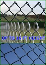 Chain link fence , galvanised , green , black  plastic coated , made in rugby