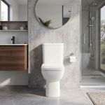 Nuie Ivo Rimless Close Coupled Toilet & Soft Close Seat White Ceramic Square