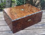 Quality Antique 19thC. Burr Amboyna Wood Writing Slope Box c1870