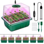 1/6 Pack Holes Seed Starter Trays with Grow Light Plant Germination Box Lid UK