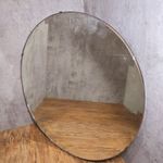Vintage Large Round Scalloped Bevelled Edge Frameless Wall Mirror Circular 60cm