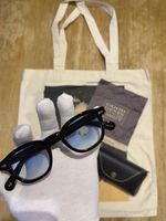 MOSCOT LEMTOSH 46 Black Sunglasses | Blue Gradient | Tote Bag | Full Set