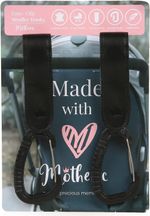 Motheric Genuine Leather Stroller Hooks - Black