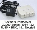 Printserver Lexmark 4034-122 X2012e with RJ-45 RJ45 + BNC warranty
