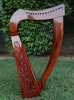 15 String Harp Celtic Irish Solid Wood Traditional With Tuning Key Wrench & Bag